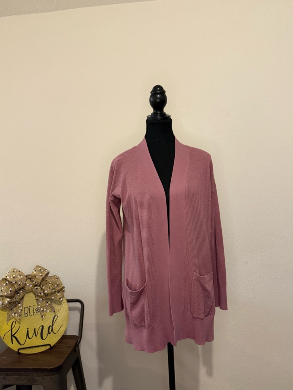 Knox Rose Dusty Mauve Open-Front Women's Cardigan